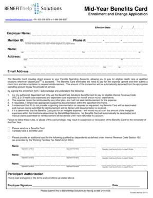 Mid-Year Benefits Card Enrollment Form