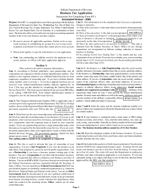 Indiana Business Tax Application