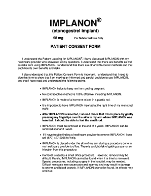 Implanon Patient Consent Form
