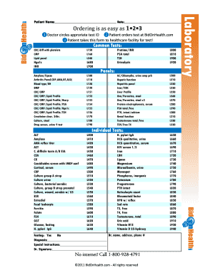 Medical Test Order Form