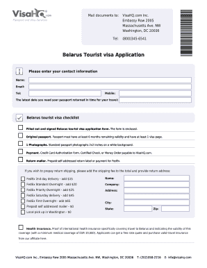 Belarus Tourist Visa Application