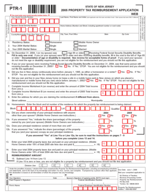 New Jersey Property Tax Reimbursement Application