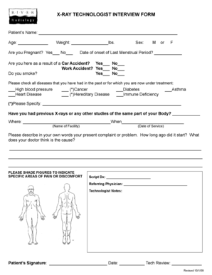 X-RAY TECHNOLOGIST INTERVIEW FORM - River Radiology