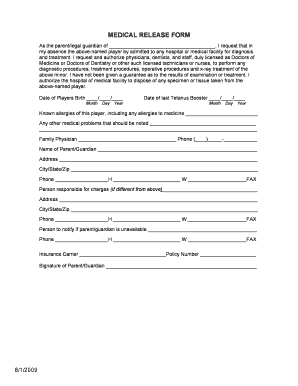Medical Release Form