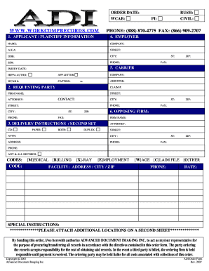 Workers' Compensation Records Request Form
