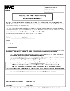 NYC Benchmark Violation Challenge Form