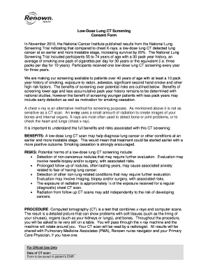 Low-Dose Lung CT Screening Consent Form