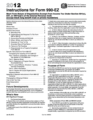 2012 Form 990-EZ Instructions