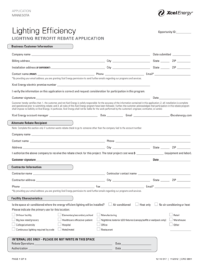 Minnesota Lighting Retrofit Rebate Application
