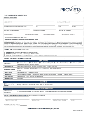 CUSTOMER ENROLLMENT FORM - Henry Schein