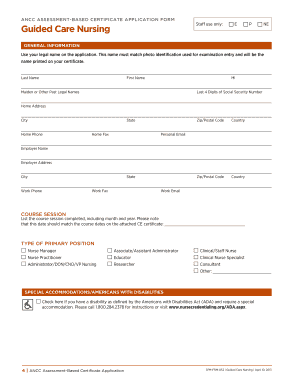ANCC Guided Care Nursing Certificate Application