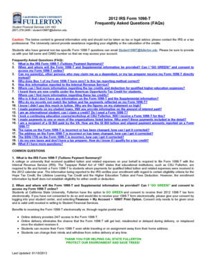 2012 IRS Form 1098-T