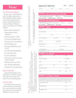 D.C. Teachers Federal Credit Union Membership Application