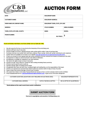 Auction Form