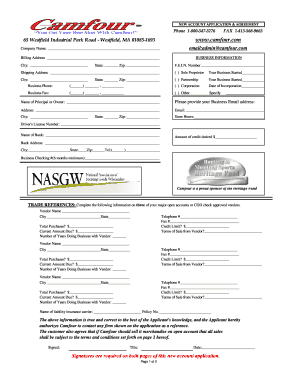 New Account Application & Agreement