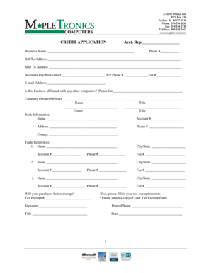 Credit Application Form