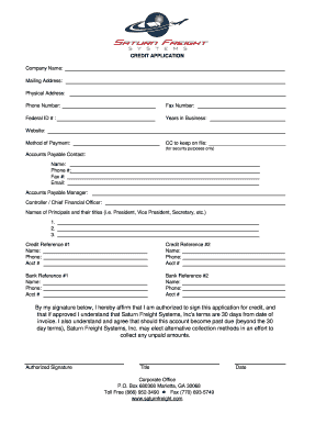 Credit Application Form