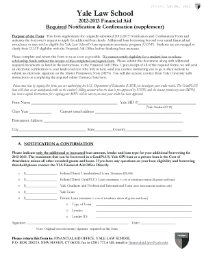 Fillable Online Financial Aid Notification Form Fax Email Print - pdfFiller