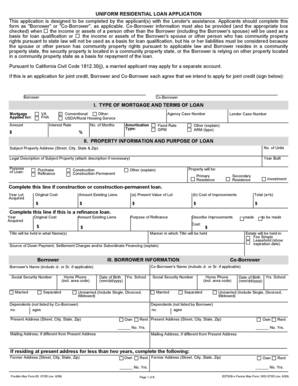Uniform Residential Loan Application