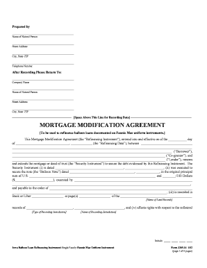 Iowa Balloon Loan Refinancing Agreement