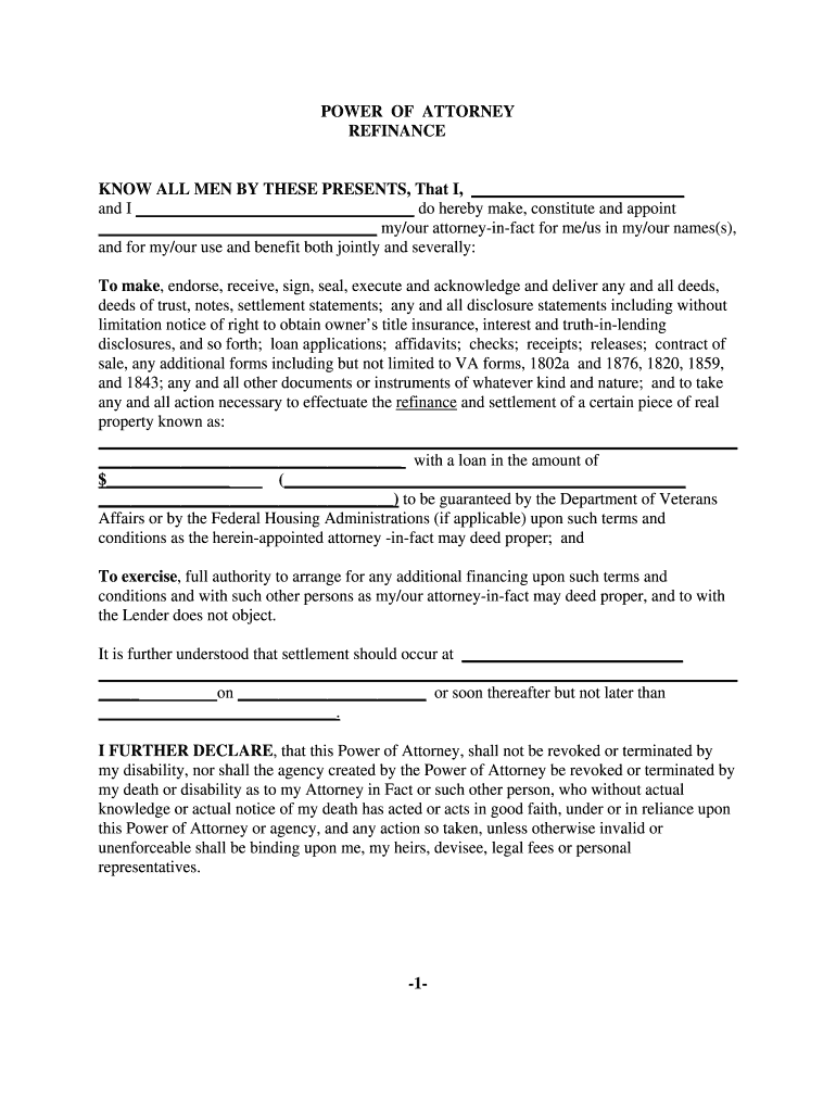 power attorney refinance Preview on Page 1