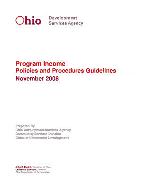 Program Income Policies and Procedures - Ohio Department of ... - development ohio