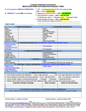 Louisiana Medication Prior Authorization Request Form