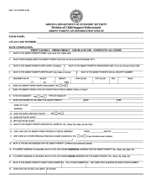 Arizona Absent Parent Information Update Form
