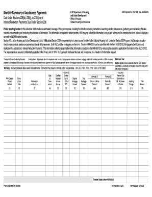 HUD-300 Monthly Assistance Payments Form