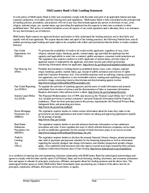 MidCountry Bank Fair Lending Statement