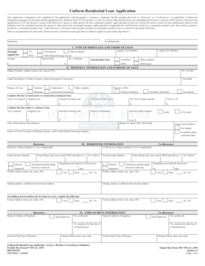 Uniform Residential Loan Application