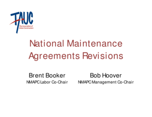 National Maintenance Agreement Revisions