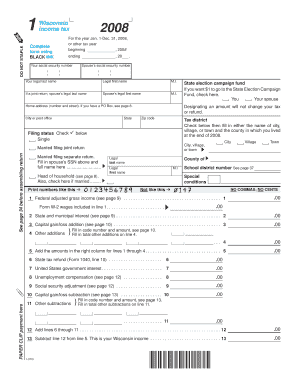 Wisconsin Income Tax Form 2008