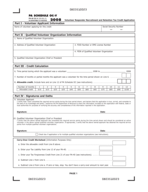 PA Volunteer Responder Recruitment and Retention Tax Credit Application