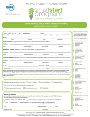 ASHRAE Student Transfer Form