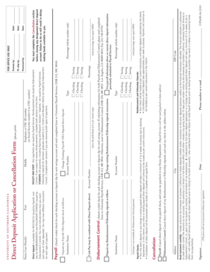 University of Southern California Direct Deposit Form