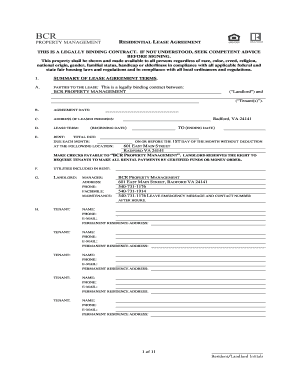 New - RESIDENTIAL LEASE AGREEMENT - Radford.doc