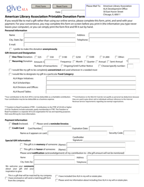 American Library Association Donation Form