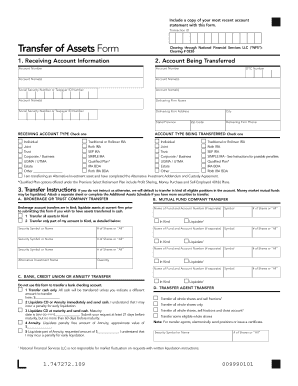 Transfer of Assets Form
