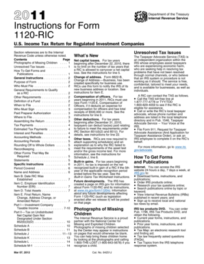 Instructions for Form 1120-RIC