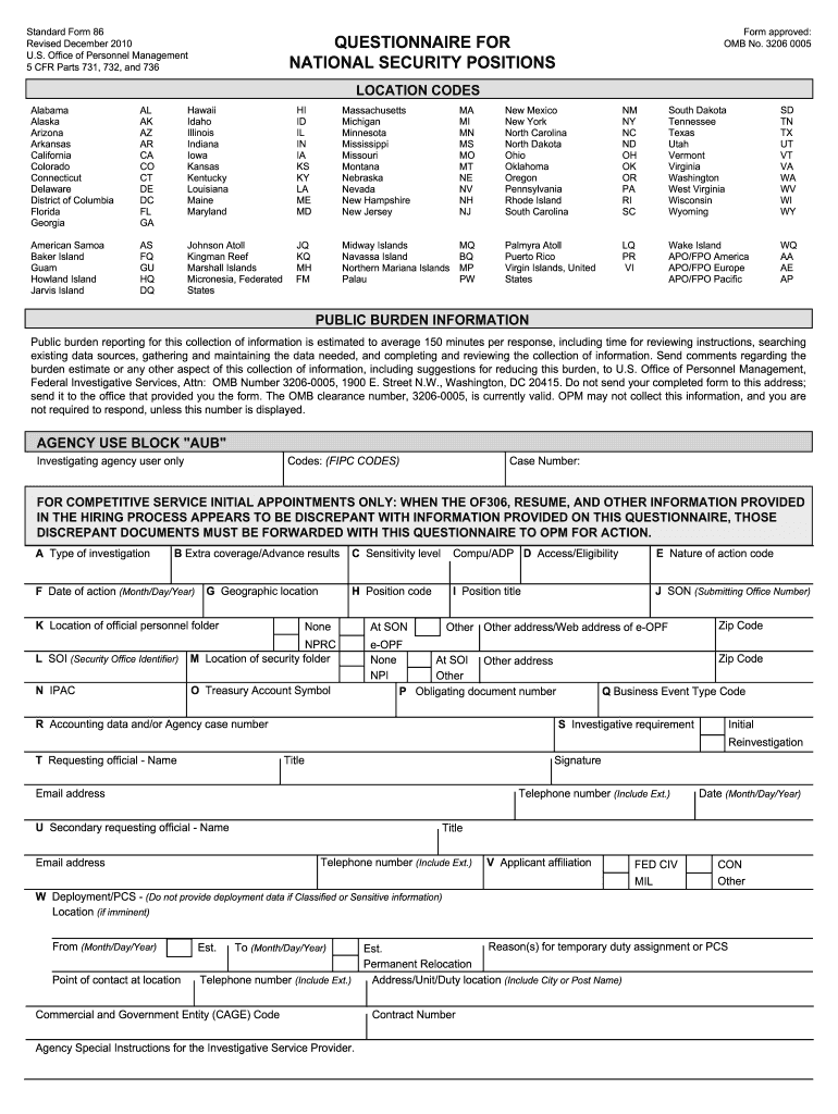 Sf86 form: Fill out & sign online | DocHub