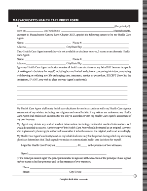 2003 Form Ma Health Care Proxy Fill Online Printable Fillable Blank Pdffiller