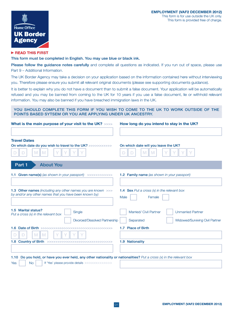 vaf2 form Preview on Page 1