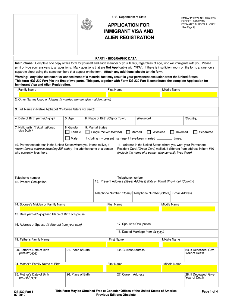 Us Immigration Form Fill Out Sign Online DocHub