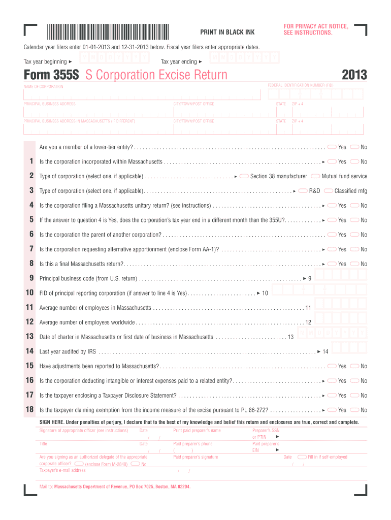 2013 form 355s Preview on Page 1