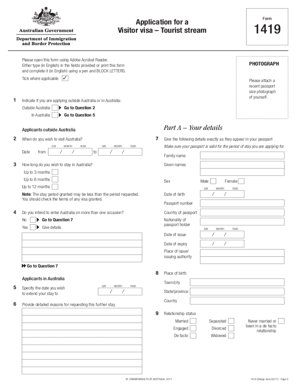Au Form 1419 Printable Blank PDF Online