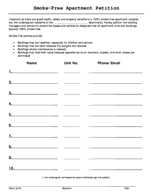 Smoke-Free Apartment Petition