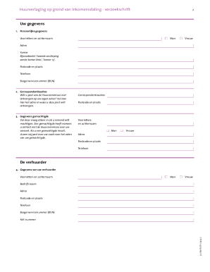 Huurverlaging op grond van inkomensdaling - verzoekschrift