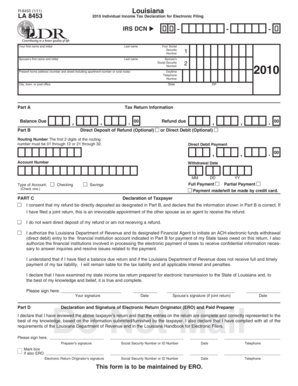 Louisiana Individual Income Tax Declaration
