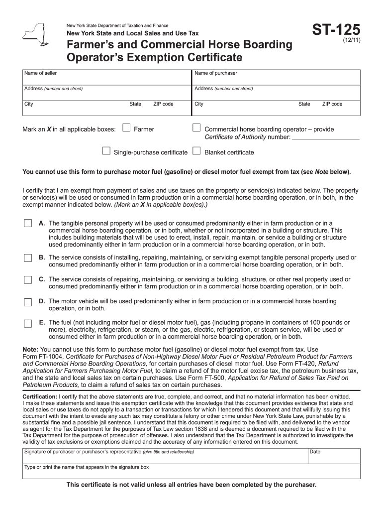 st 125 2011 form Preview on Page 1